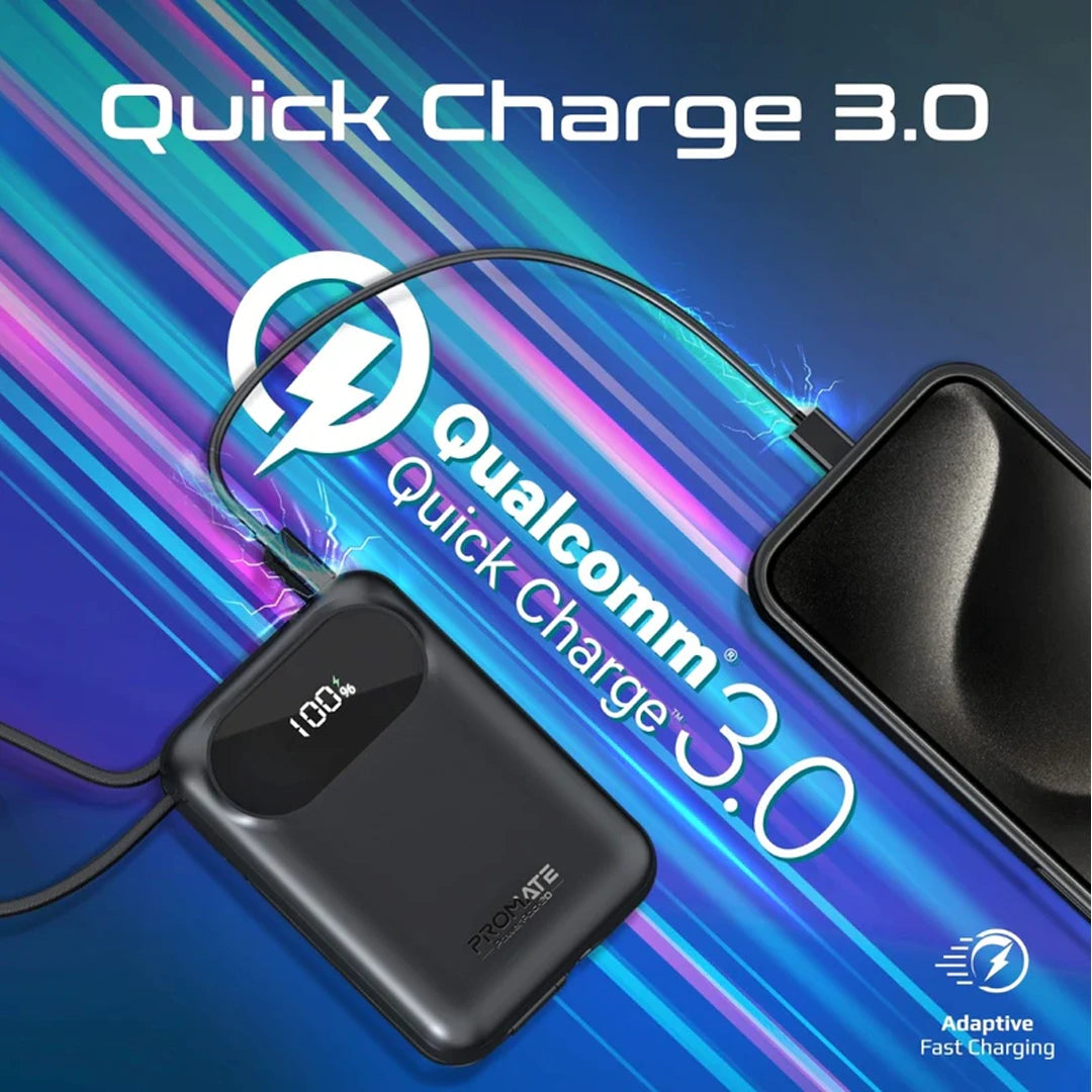 بطارية الشحن الخارجية Promate PowerPod-20 سعة 20000 مللي أمبير في الساعة فائقة الحجم بقدرة 35 وات SuperSpeed™ مع USB-C مدمج وكابل Lightning بطارية الشحن الخارجية Promate PowerPod-20 سعة 20000 مللي أمبير في الساعة فائقة الحجم بقدرة 35 وات SuperSpeed™ مع USB-C مدمج وكابل Lightning